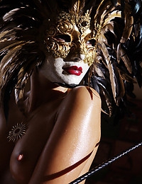 Olga Olga G Venezia Master woman with large mask and riding crop needs smth to whip into shape.