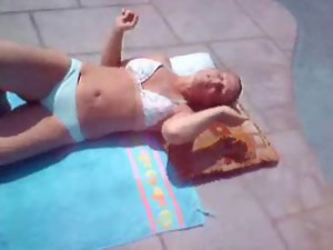 Donna Laying out in Bikini 